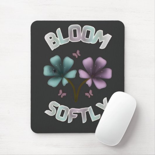 Tapis De Souris Conception florale de printemps Bloom Softly Paste (Avec souris)