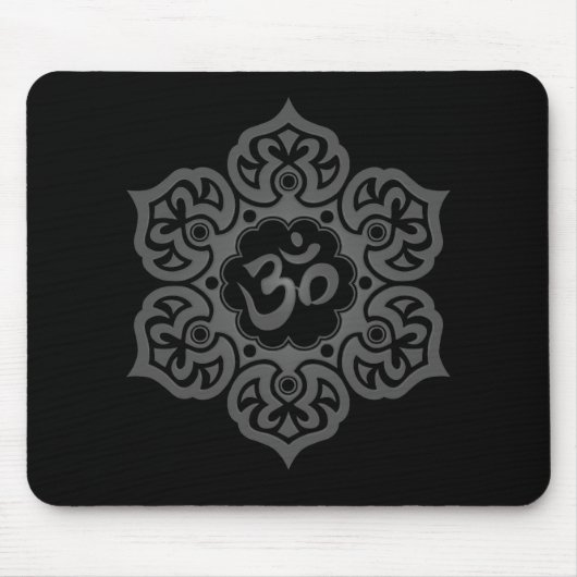 Tapis De Souris Conception florale d'ohm (foncée) (Devant)