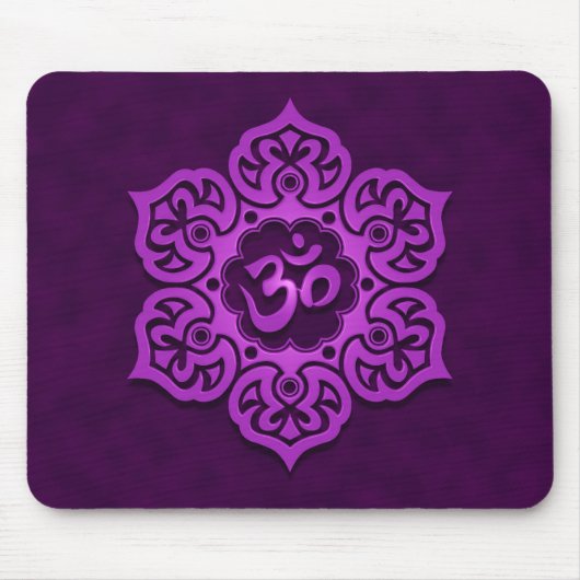 Tapis De Souris Conception florale d'ohm (pourpre) (Devant)