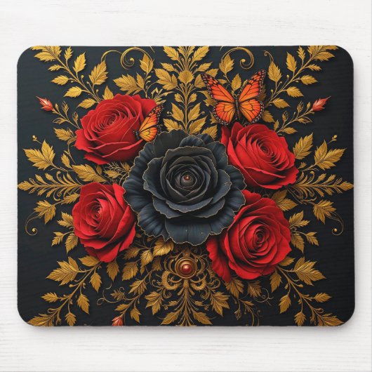 Tapis De Souris Conception florale élégante (Devant)
