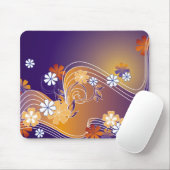 Tapis De Souris conception florale rayée (Avec souris)