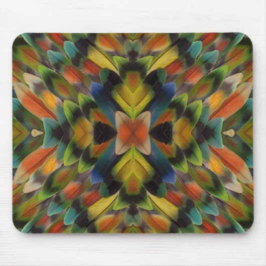 Tapis De Souris Conception fractale des plumes de l'inséparable (Devant)