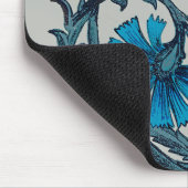 Tapis De Souris conception graphique de fleurs antiques bleues vin (Coin)