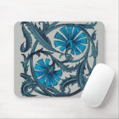 Tapis De Souris conception graphique de fleurs antiques bleues vin (Avec souris)