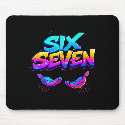 Tapis De Souris Conception graphique drôle Six Seven 67 6 7 Mème M (Devant)