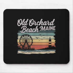 Tapis De Souris Conception Graphique Rétro Old Orchard Beach Maine