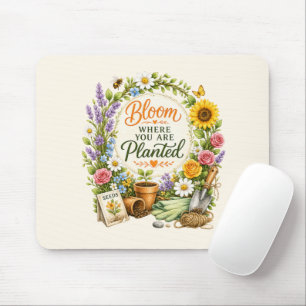 Tapis De Souris Conception Inspirante de Jardin Floral Aquarelle
