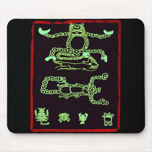 Tapis De Souris Conception maya verte fraîche (Devant)