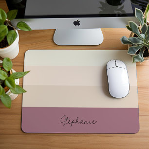 Tapis De Souris Conception minimaliste Brown à bande avec nom