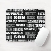 Tapis De Souris Conception moderne Cool 4 fils Mots positifs (Avec souris)