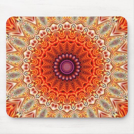 Tapis De Souris Conception orange et blanche de fleur (Devant)