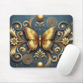 Tapis De Souris Conception Papillon Doré (Avec souris)