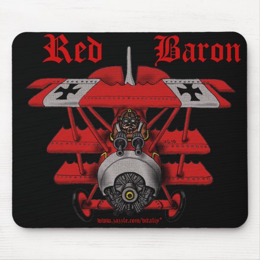 Tapis De Souris Conception plate de mousepad de baron rouge frais (Devant)