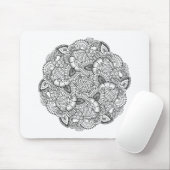 Tapis De Souris Conception ronde de griffonnage (Avec souris)