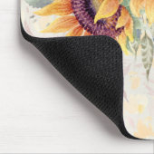 Tapis De Souris Conception rustique de tournesols d'aquarelle, (Coin)