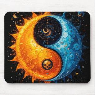 Tapis De Souris Conception Yin Yang représentant le soleil et la l