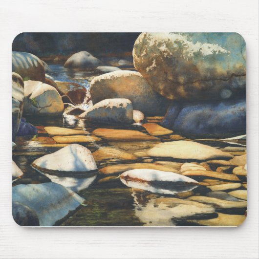 Tapis De Souris Conceptions de rivière et de faune de Mary Rollins (Devant)