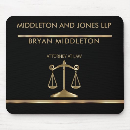 Tapis De Souris Concepts de firmes de droit noir et or (Devant)