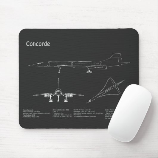 Tapis De Souris Concorde - Plan directeur de l'avion (Avec souris)