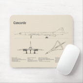 Tapis De Souris Concorde - Plan directeur de l'avion Plans de dess (Avec souris)