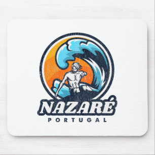 Tapis De Souris Concours de surf vintage Nazare Portugal S