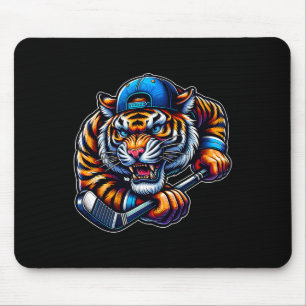 Tapis De Souris Concours féroce du tigre de hockey sur glace 