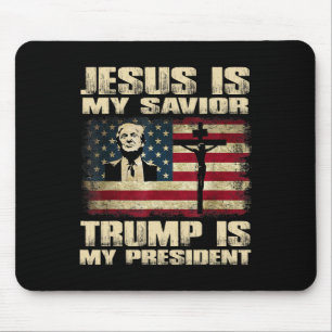 Tapis De Souris Condamné Felon Jesus Est Mon Sauveur Trump Est Mon