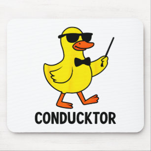 Tapis De Souris Conducktor Funny Duck Musique Pun Orchestre Design
