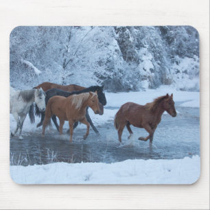 Tapis De Souris Conduite de chevaux en hiver