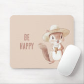 Tapis De Souris Cône de glace Écureuil heureux (Avec souris)