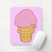 Tapis De Souris Cône de glace rose (Avec souris)