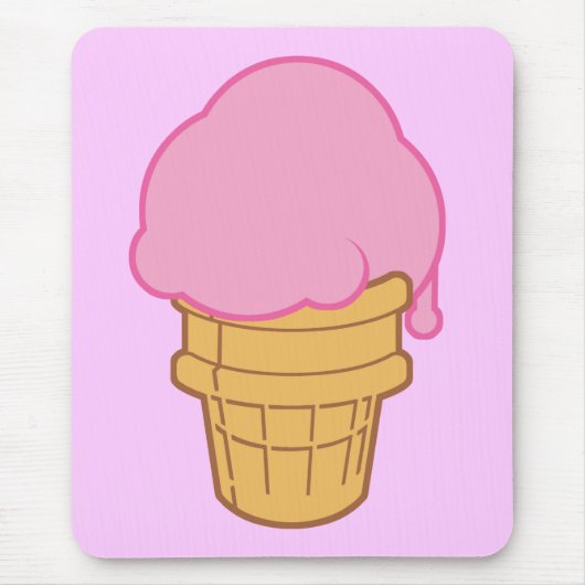 Tapis De Souris Cône de glace rose (Devant)