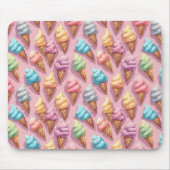 Tapis De Souris Cônes De Crème De Glace Sur Rose (Devant)