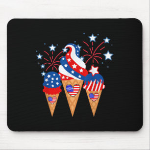 Tapis De Souris Cones de crème glacée 4 juillet Patriotique de vac