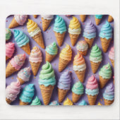Tapis De Souris Cones de crème glacée Abstraits (Devant)
