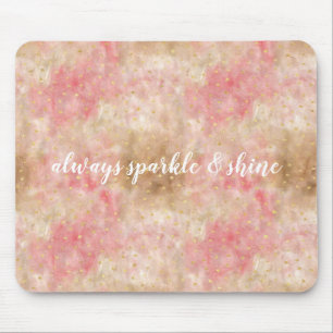 Tapis De Souris Confettis Aquarelle Or Rose Bronze