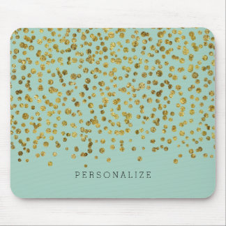 Tapis De Souris Confettis de charme d'or et de menthe