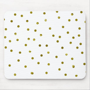 Tapis De Souris Confettis dorés Faux papier métallisé Moderne Chic