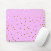 Tapis De Souris Confettis roses et dorés Points de glamour moderne (Avec souris)