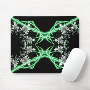 Tapis De Souris Confusion Art fractal vert et blanc