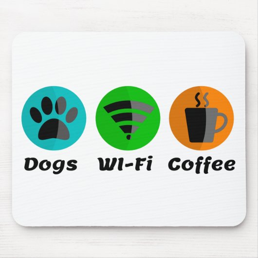 Tapis De Souris Connexion Wi-Fi Pour Chiens Et Café (Devant)