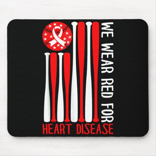 Tapis De Souris Conscience de la maladie cardiaque Baseball Amoure (Devant)
