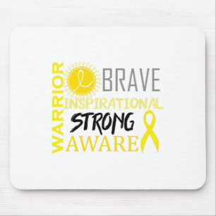Tapis De Souris Conscience du cancer de l'enfant Brave Warrior