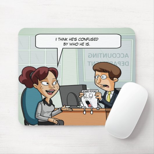 Tapis De Souris Conseil d'administration comptable Pun Mouse Pad (Avec souris)