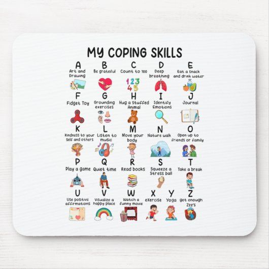 Tapis De Souris Conseiller Mes compétences d'adaptation Alphabet S (Devant)