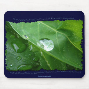 Tapis De Souris CONSERVATION DE L'EAU CONVIVIALE ECO Mousepad