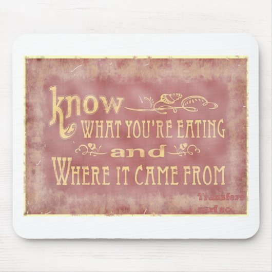 Tapis De Souris Consommation saine de ferme organique (Devant)