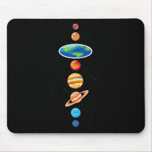 Tapis De Souris Conspiration Terre Plate - Planètes Système Solair