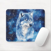 Tapis De Souris Constellation céleste du loup bleu Starbound (Avec souris)