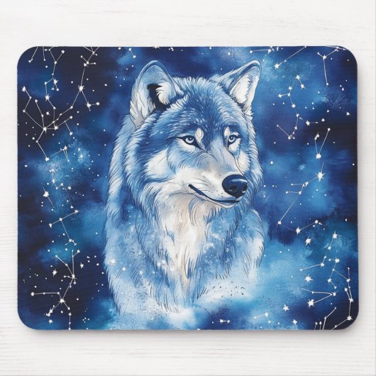 Tapis De Souris Constellation céleste du loup bleu Starbound (Devant)